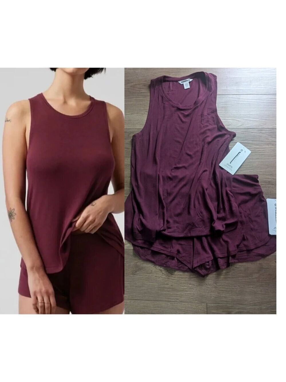 Athleta | Well Rested Rib Sleep Set In Deep Burgundy